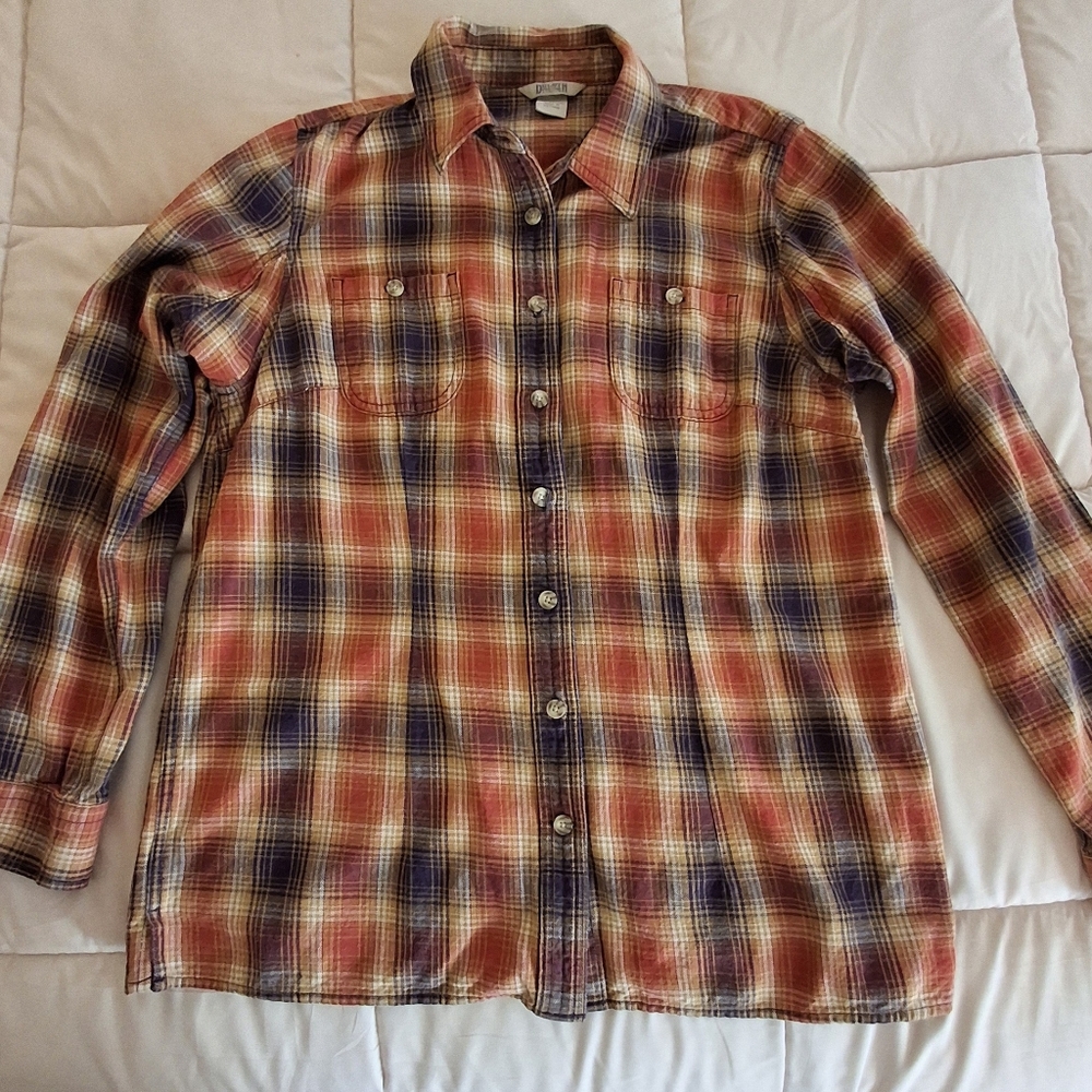 Duluth Trading Womens Plaid Long Sleeve Shirt